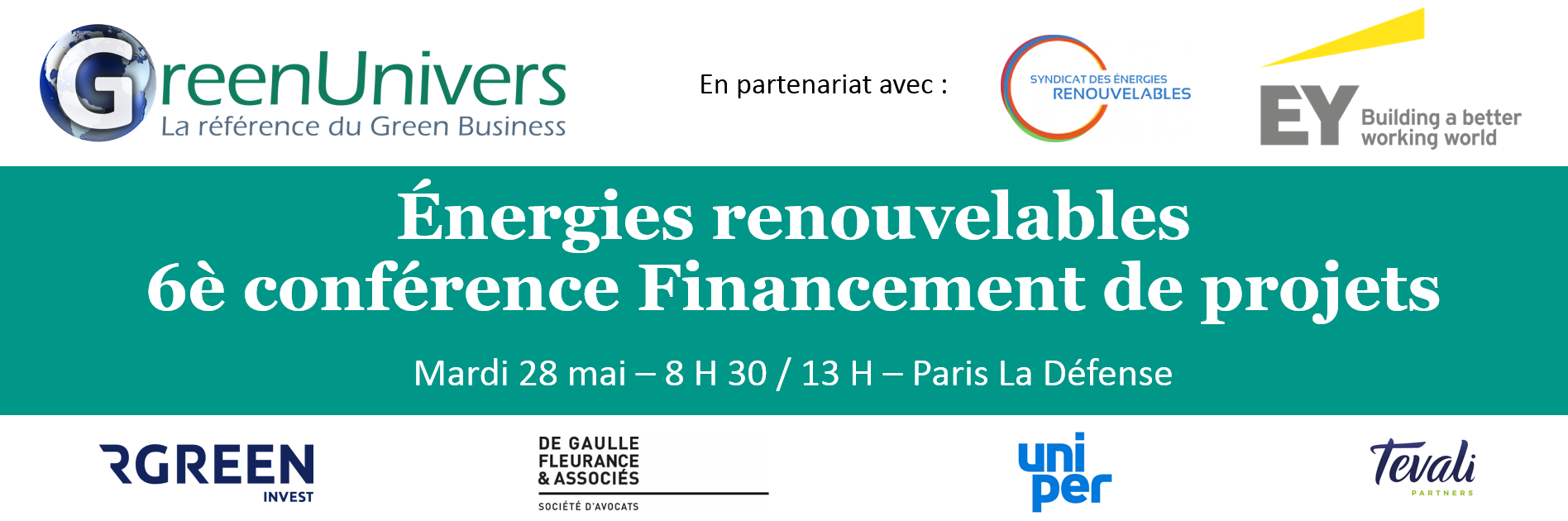 Énergies renouvelables 6e Conférence Financement de projets 28/05 - Paris